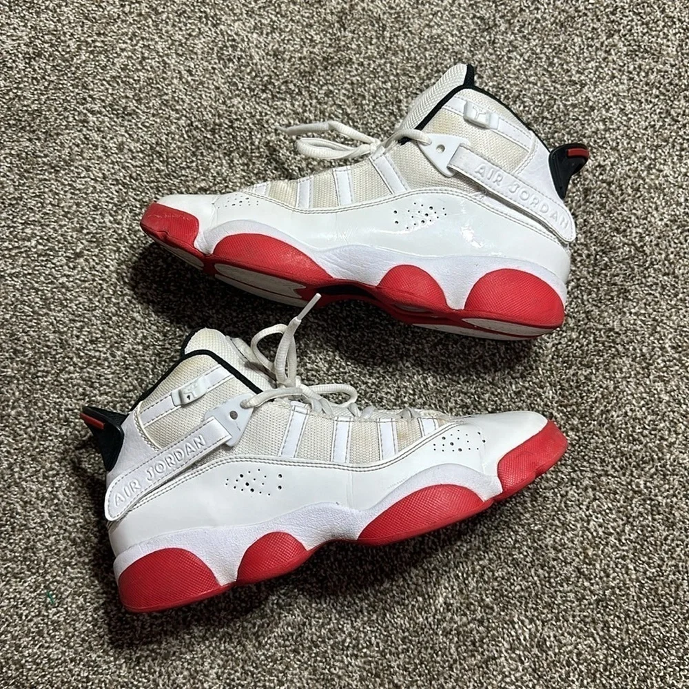 Nike air Jordan 6 Rings white University red black 6.5Y